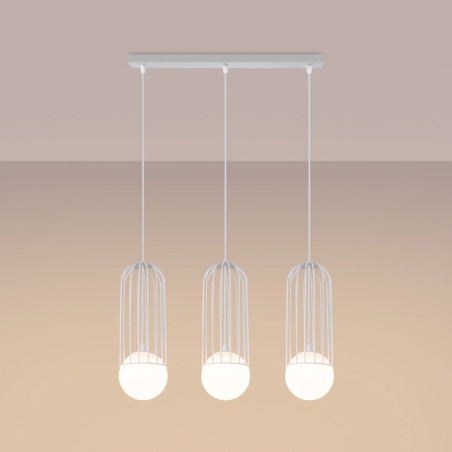 Suspension Zovolu, blanc, 3 lumières