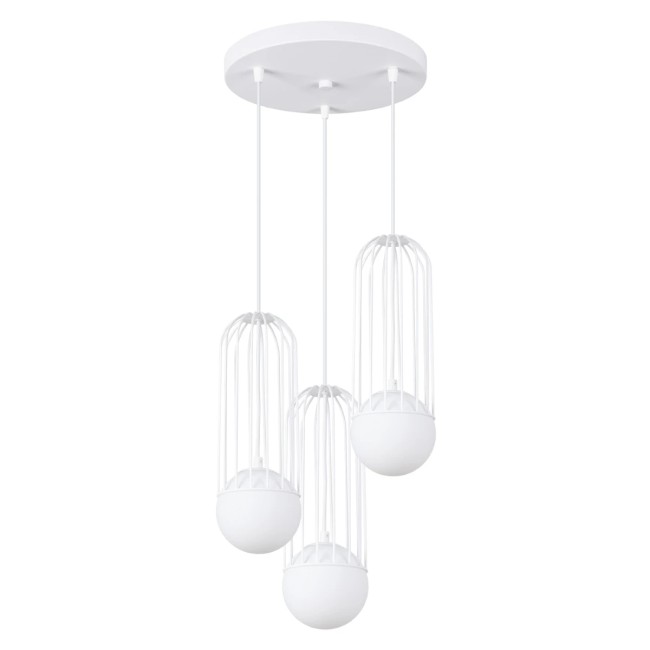 Suspension Zovolu, blanc, 3 lumières