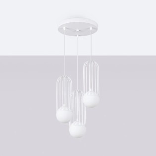 Suspension Zovolu, blanc, 3 lumières
