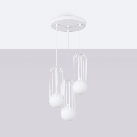Suspension Zovolu, blanc, 3 lumières