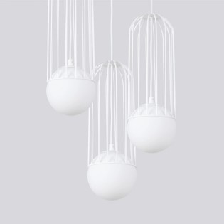 Suspension Zovolu, blanc, 3 lumières