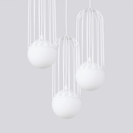Suspension Zovolu, blanc, 3 lumières
