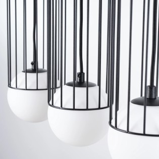 Suspension Zovolu, noir, 3 lumières