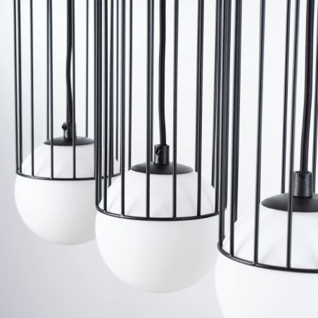 Suspension Zovolu, noir, 3 lumières