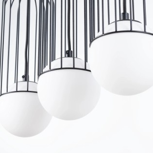 Suspension Zovolu, noir, 3 lumières