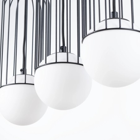 Suspension Zovolu, noir, 3 lumières