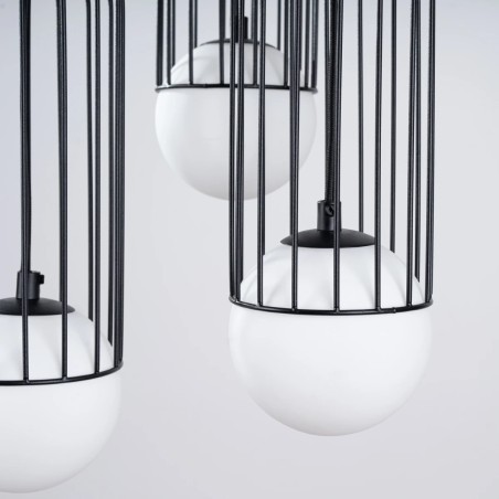 Suspension Zovolu, noir, 3 lumières