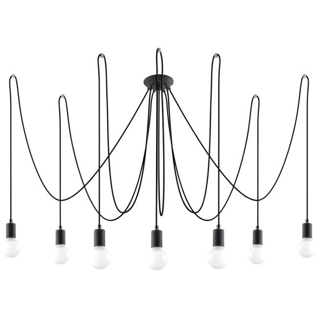 Suspension Asum, noir, 7 lumières