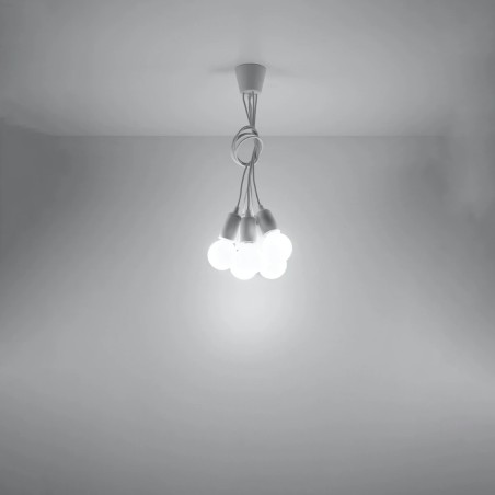 Suspension Tina, blanc, 5 lumières