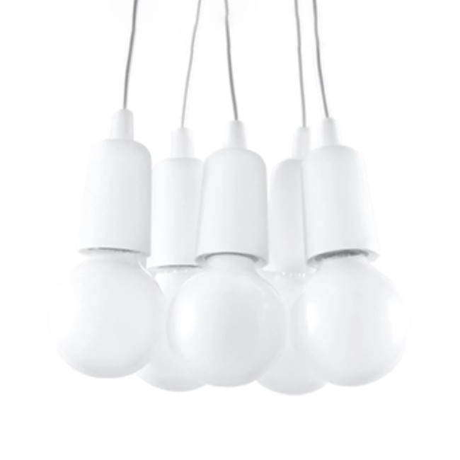 Suspension Tina, blanc, 5 lumières