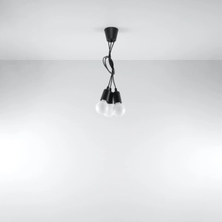 Suspension Tina, noir, 3 lumières