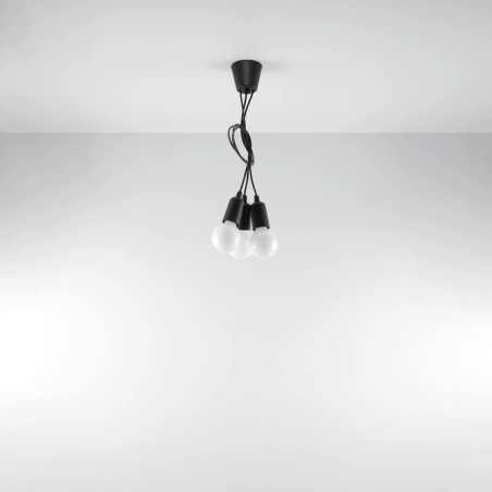 Suspension Tina, noir, 3 lumières