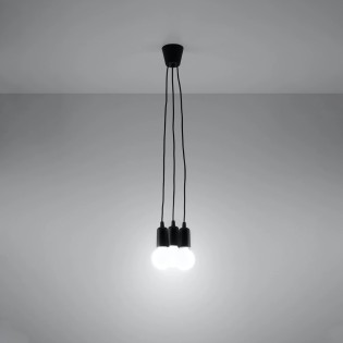 Suspension Tina, noir, 3 lumières
