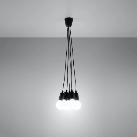 Suspension Tina, noir, 5 lumières