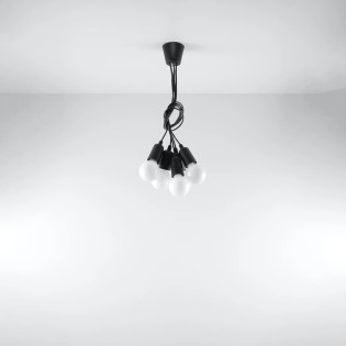 Suspension Tina, noir, 5 lumières