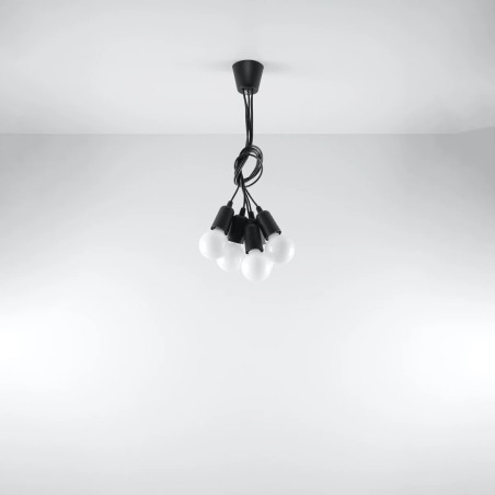 Suspension Tina, noir, 5 lumières