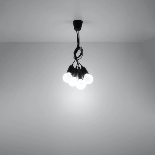 Suspension Tina, noir, 5 lumières