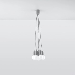 Suspension Tina, gris, 5 lumières