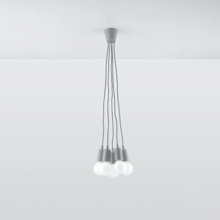 Suspension Tina, gris, 5 lumières