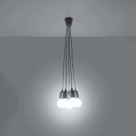 Suspension Tina, gris, 5 lumières