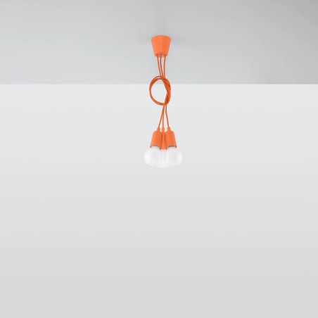 Suspension Tina, orange, 3 lumières