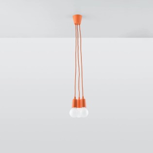 Suspension Tina, orange, 3 lumières