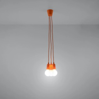 Suspension Tina, orange, 3 lumières
