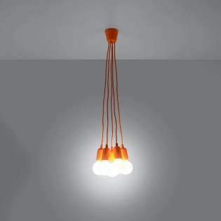 Suspension Tina, orange, 5 lumières