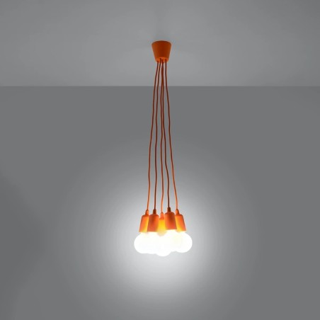 Suspension Tina, orange, 5 lumières