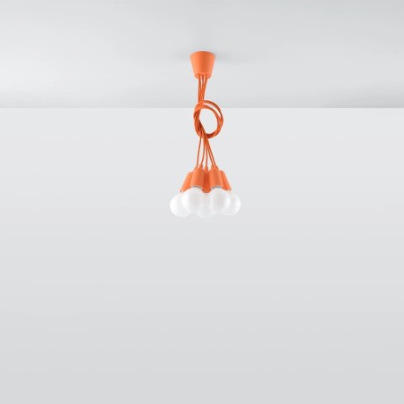 Suspension Tina, orange, 5 lumières