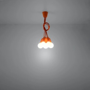 Suspension Tina, orange, 5 lumières