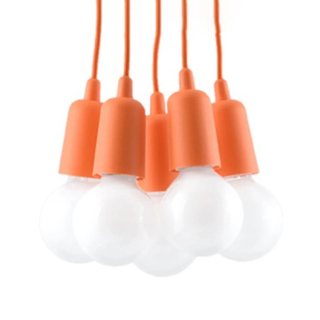 Suspension Tina, orange, 5 lumières