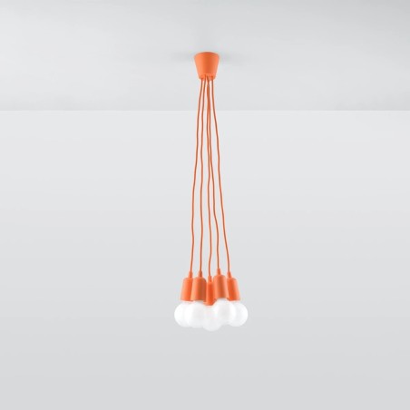 Suspension Tina, orange, 5 lumières