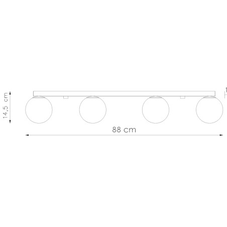 Spot en ligne Eaus blanc, 4 lumières