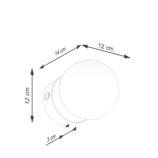 Applique murale Vaba noir, 1 lumière
