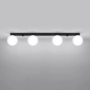 Spot en ligne Eaus noir, 4 lumières