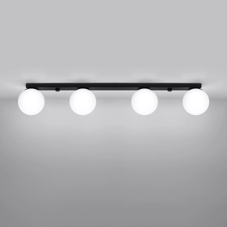 Spot en ligne Eaus noir, 4 lumières