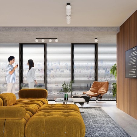 Spot en ligne Eaus noir, 6 lumières