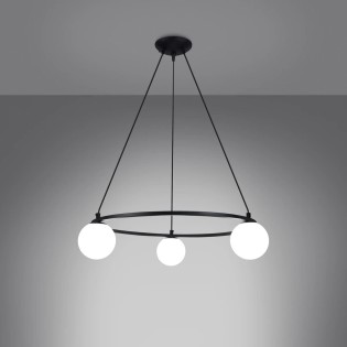Suspension Eaus noire, 3 lumières