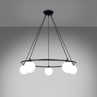 Suspension Eaus noire, 5 lumières