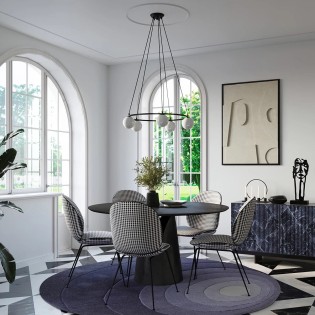 Suspension Eaus noire, 5 lumières