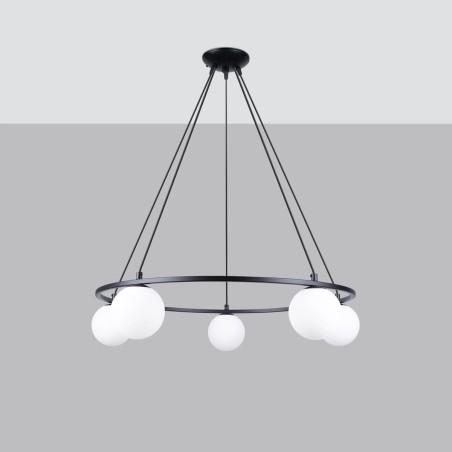 Suspension Eaus noire, 5 lumières