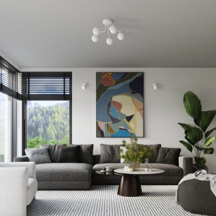 Suspension Cumo, blanc, 5 lumières