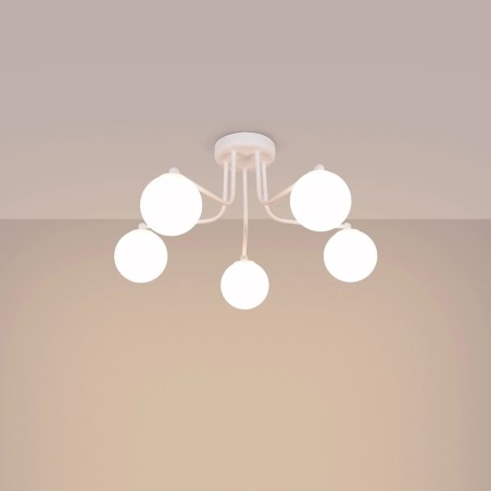 Suspension Cumo, blanc, 5 lumières