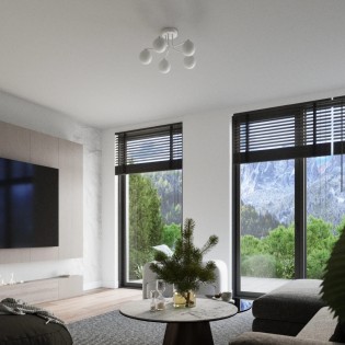 Suspension Cumo, blanc, 5 lumières