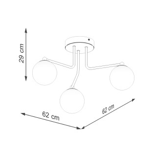 Suspension Cumo, noir, 3 lumières