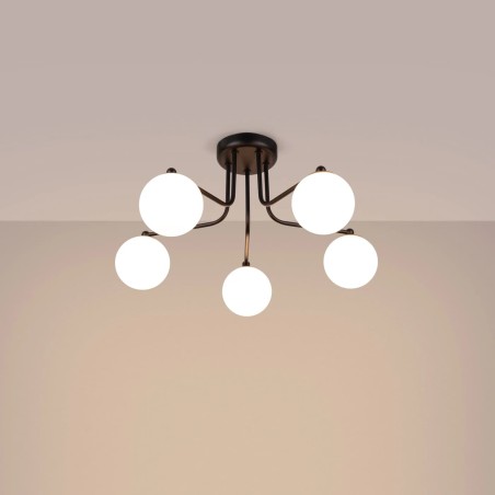 Suspension Cumo, noir, 5 lumières