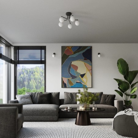 Suspension Cumo, noir, 5 lumières