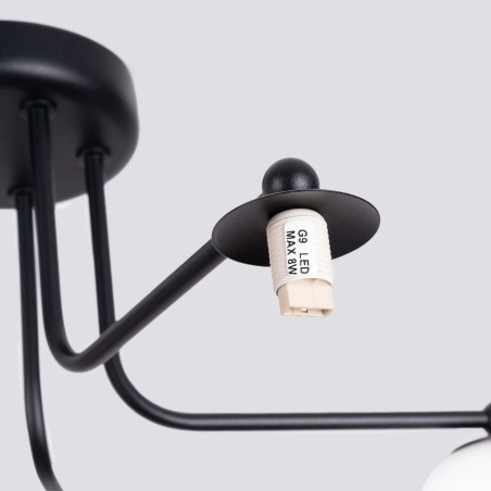 Suspension Cumo, noir, 5 lumières