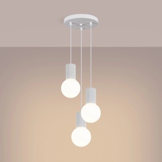 Suspension Mido, blanc, 3 lumières